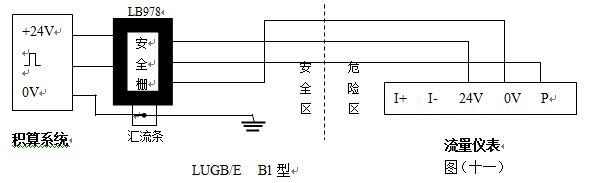 防爆壓縮氣體計(jì)量表三線(xiàn)制脈沖輸出型接線(xiàn)圖